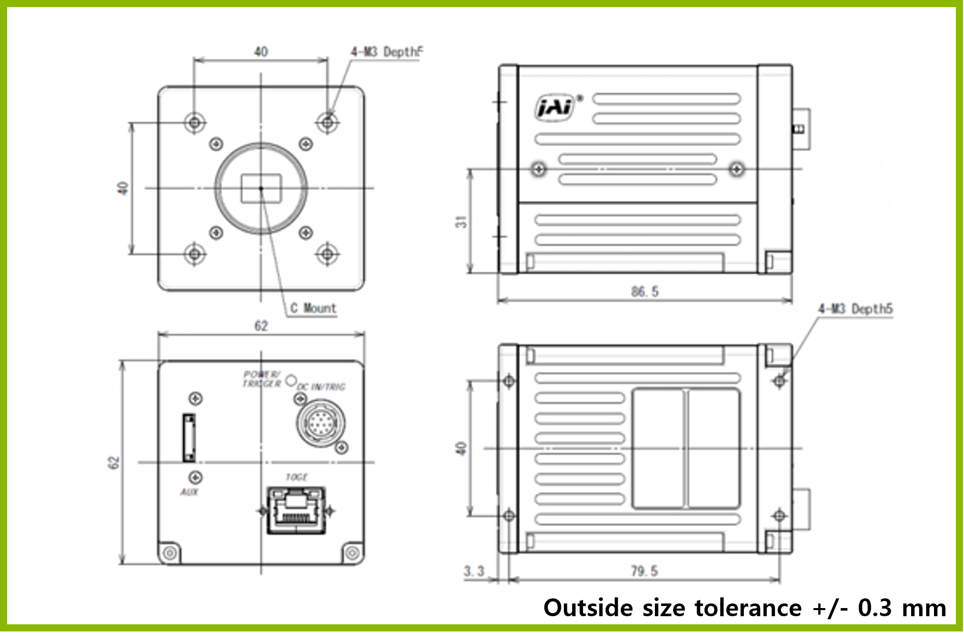 FS-3200D-10GE Dimensions