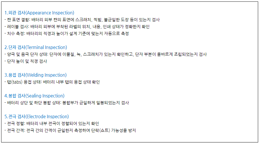 머신비전 검사항목